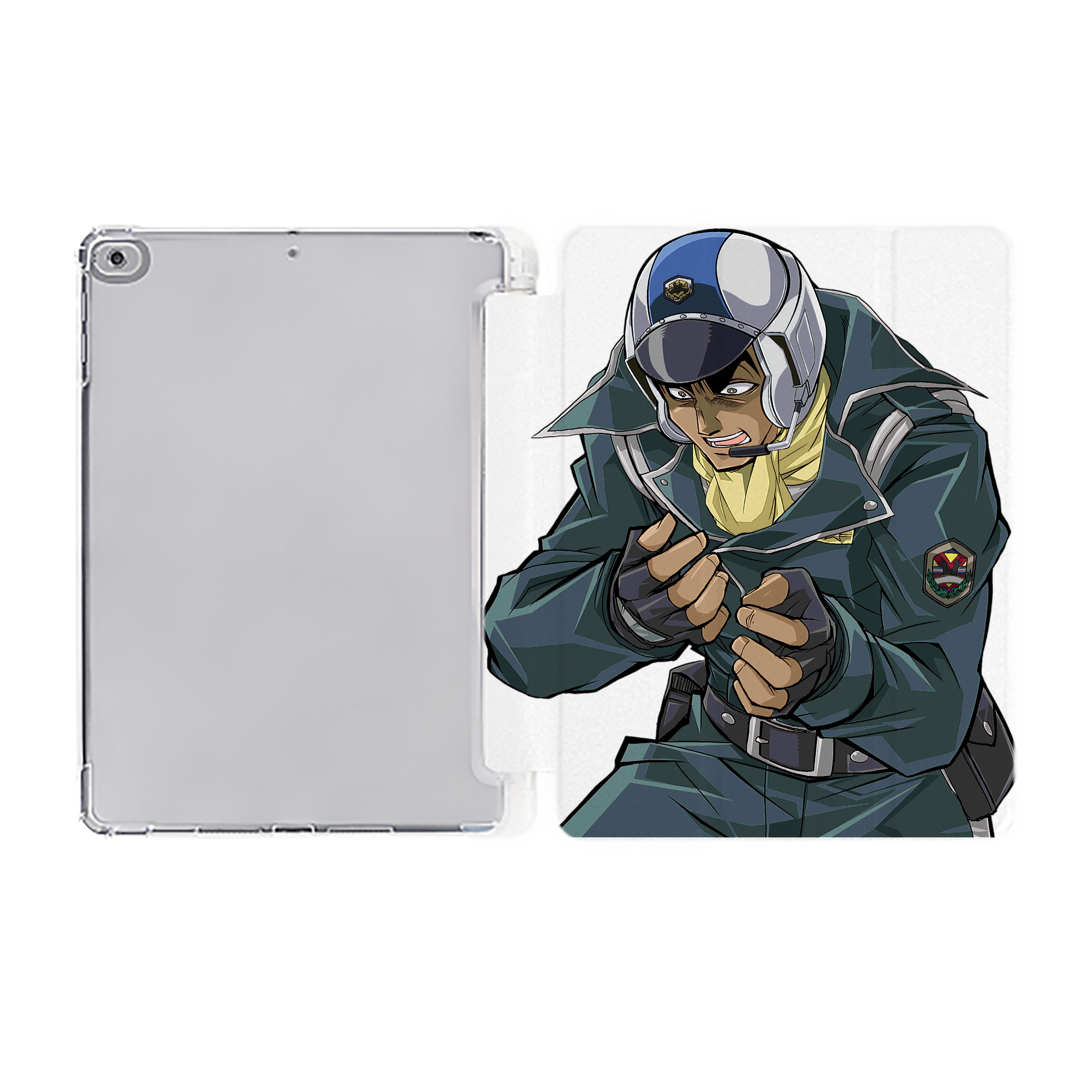 （画像用） 遊☆戯☆王 Yu-Gi-Oh! IPad ケース ペン収納付き 三つ折りスタンド PUレザー×シリコン 対応機種9.5/10.5/10.9インチ